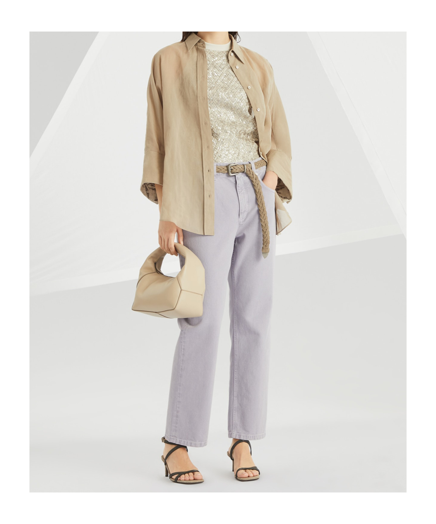 Brunello Cucinelli Flared Jeans In Gray