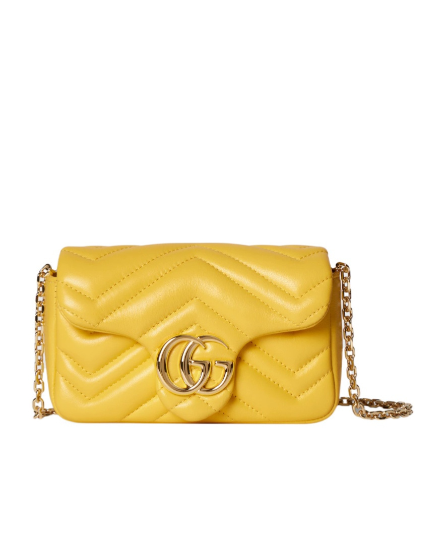 Gucci Gg Marmont Mini Bag In Yellow