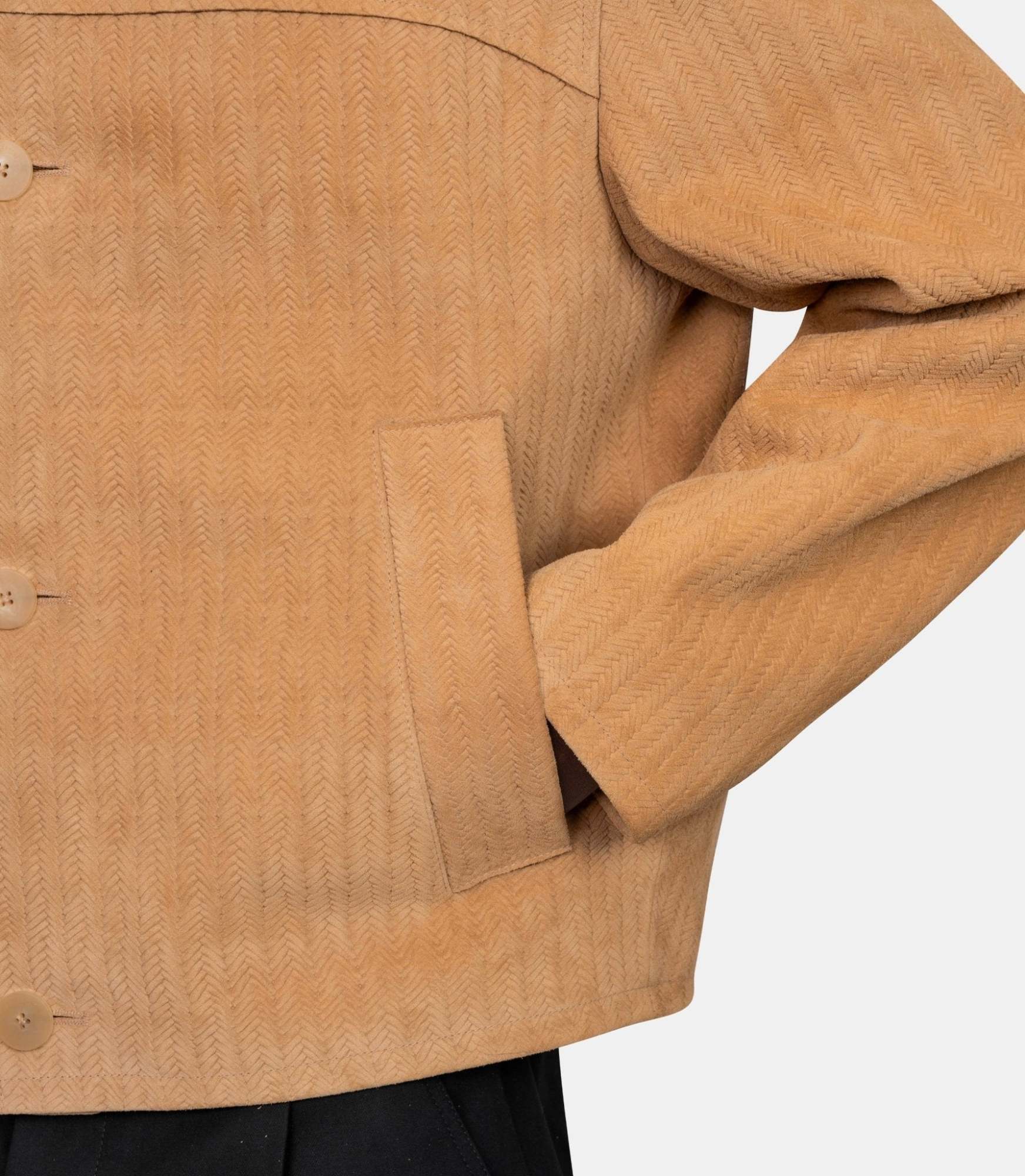 Jacquemus Basketry Herringbone Jacket In Brown