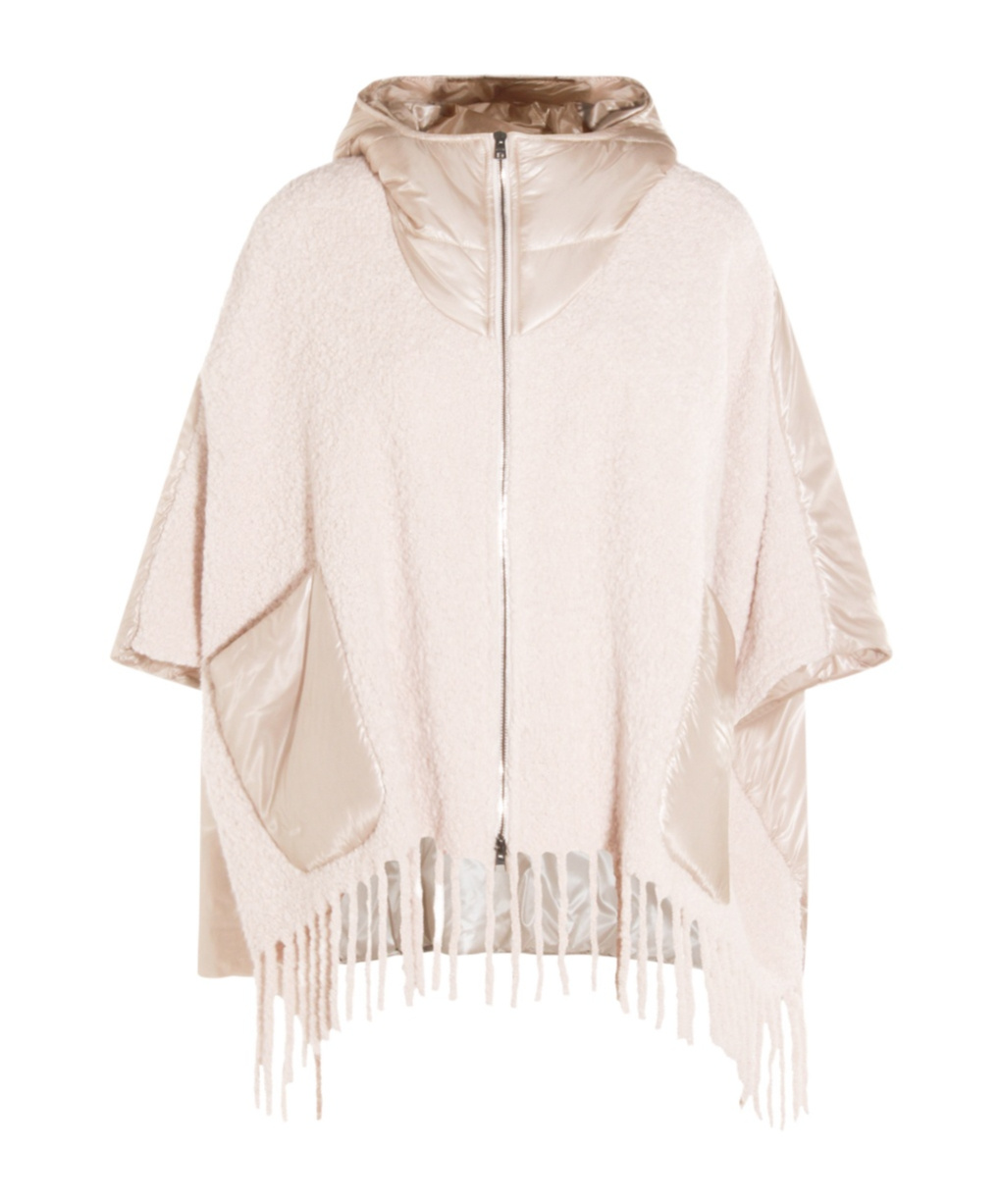 Herno Poncho Jacket In Alpaca Wool In Neutral