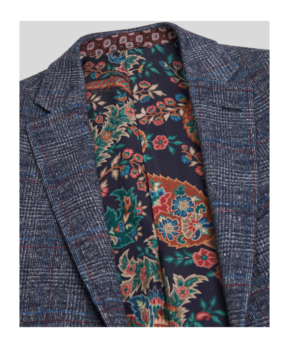 Etro Single-breasted Checked Blazer In Black