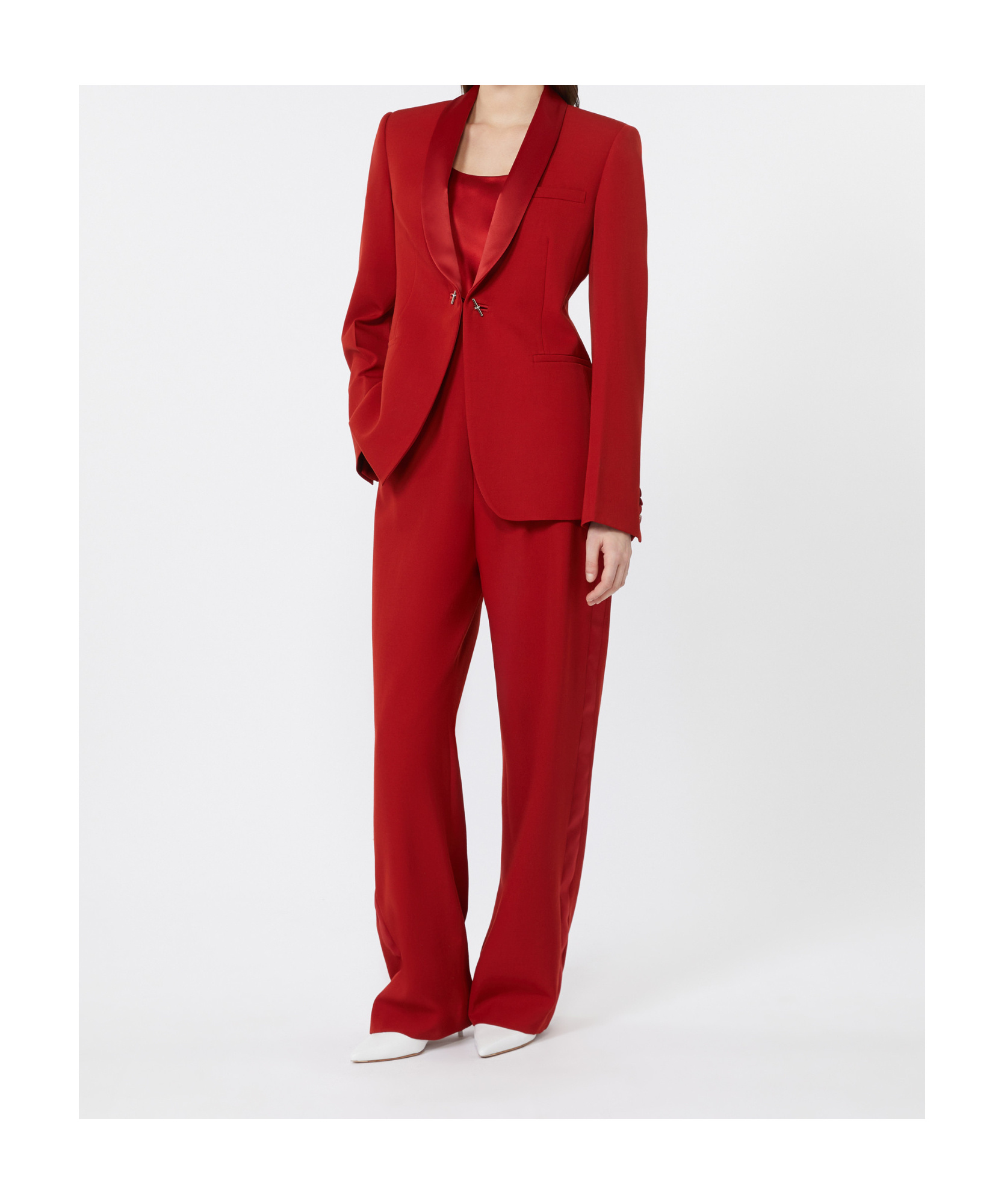 Max Mara Gabardine Wool Blazer In Red