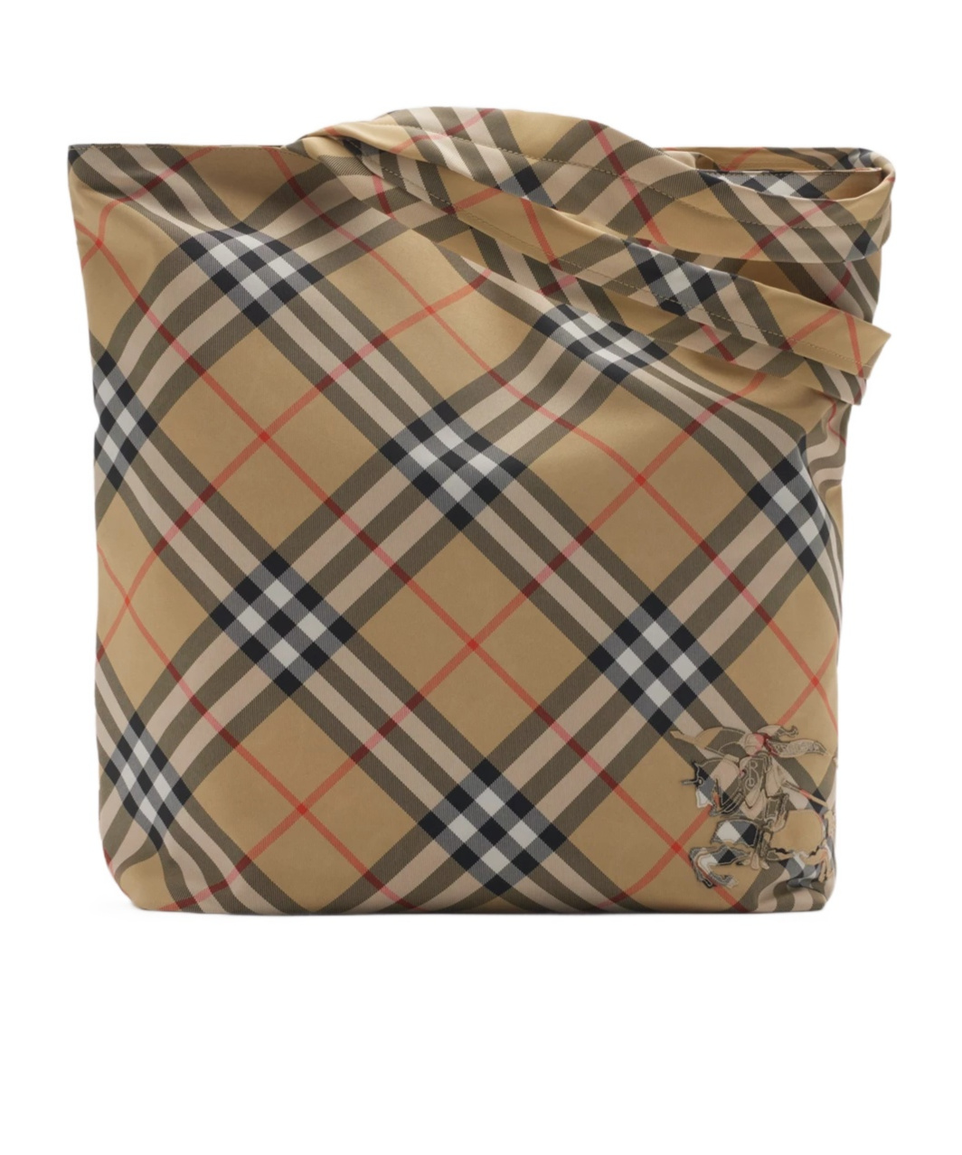 Burberry Check Tote In Brown