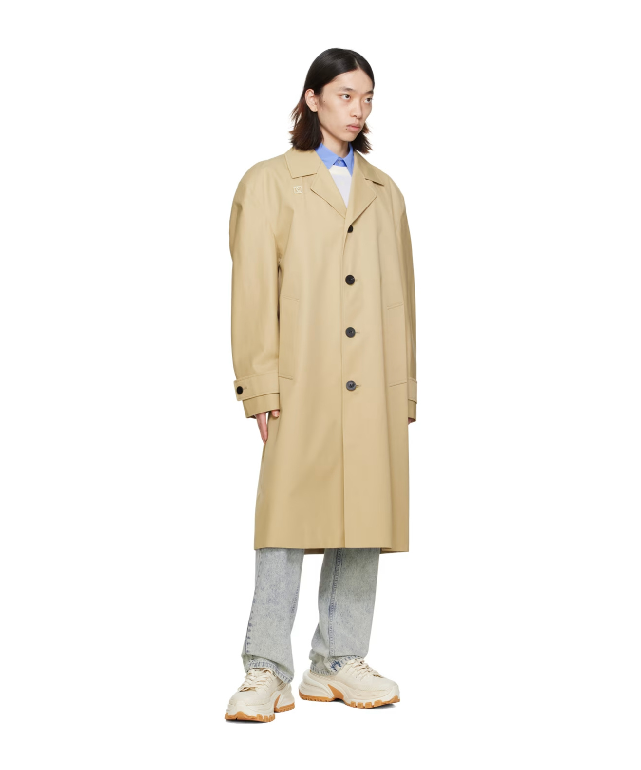 Wooyoungmi Beige Single Trench Coat In Brown