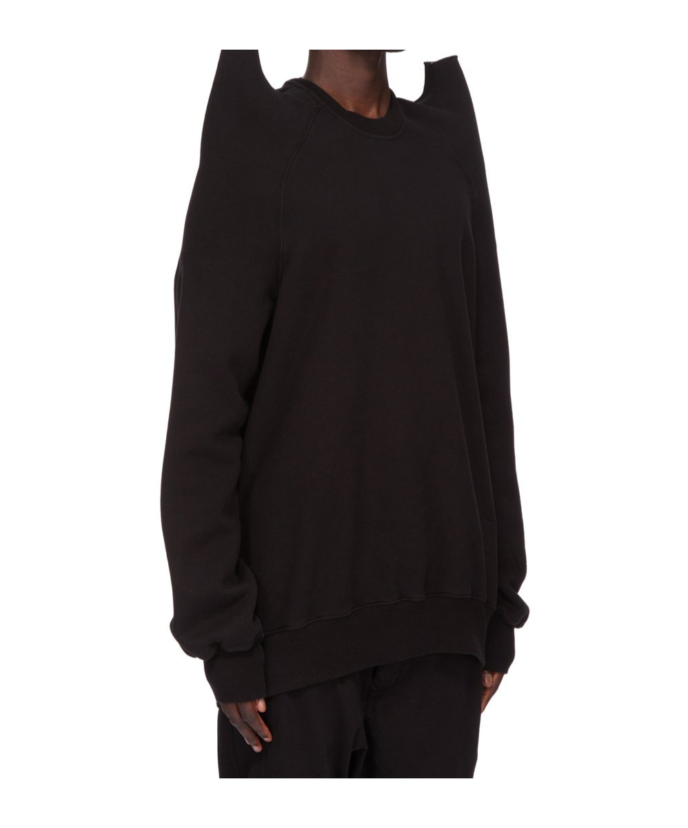 Rick Owens Drkshdw Structured-shoulders Cotton Sweatshirt In Black