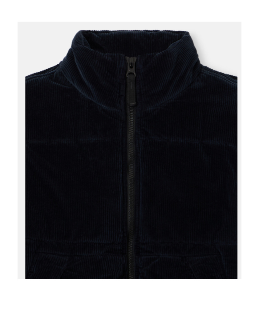 Stone Island Padded Jacket With Ribbed Cuffs And Zip Fastening In Blue