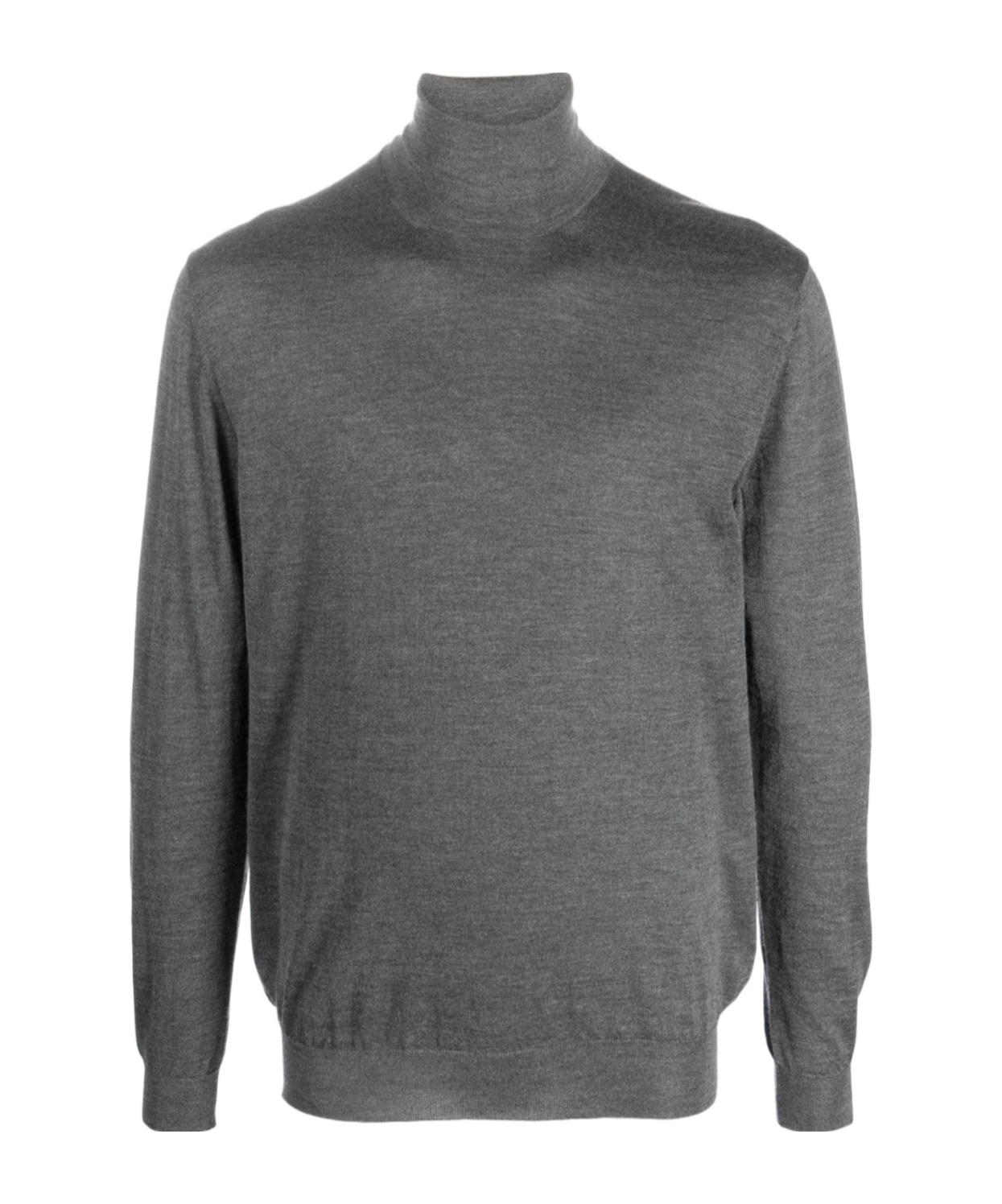 Malo Shaved Cyclist Turtleneck Sweater With Ribbed Finish In Gray
