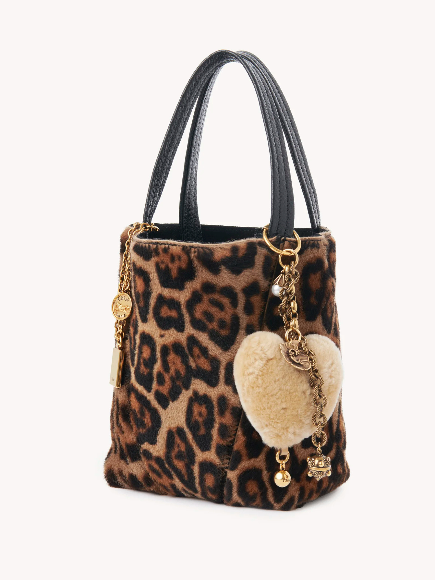 Chloé Symbols Heart Bag Charm In Gold