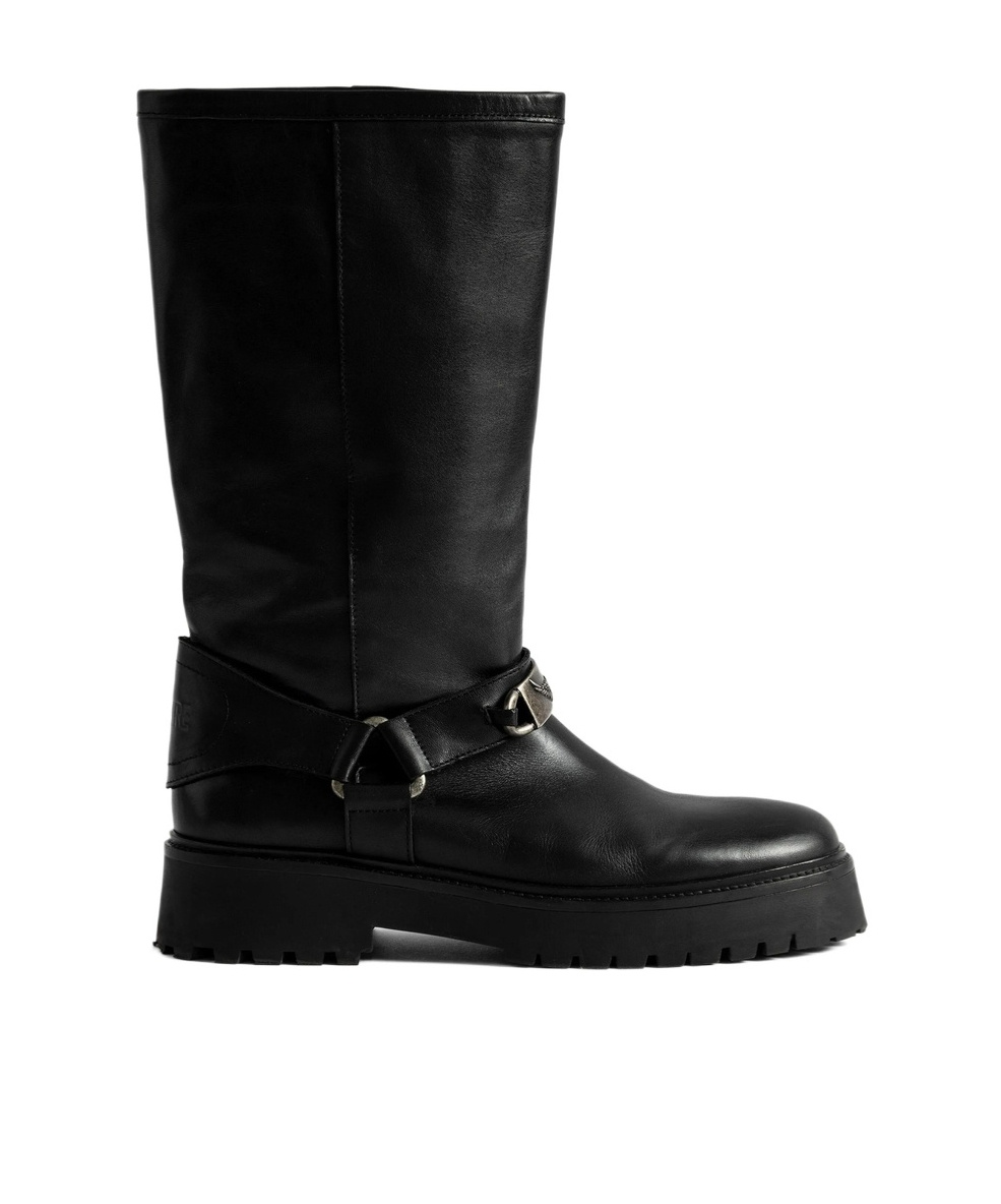 Zadig & Voltaire Angie Buckle-strap Boots In Black