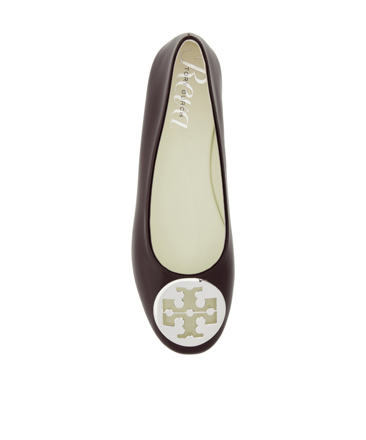 Tory Burch Logo-plaque Ballet Flats In Burgundy