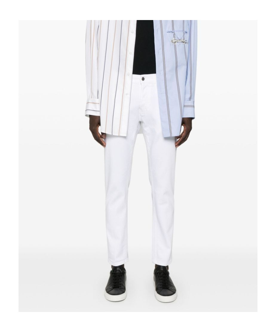 Dondup Carrot Leg Jeans In Durable Cotton Drill In White