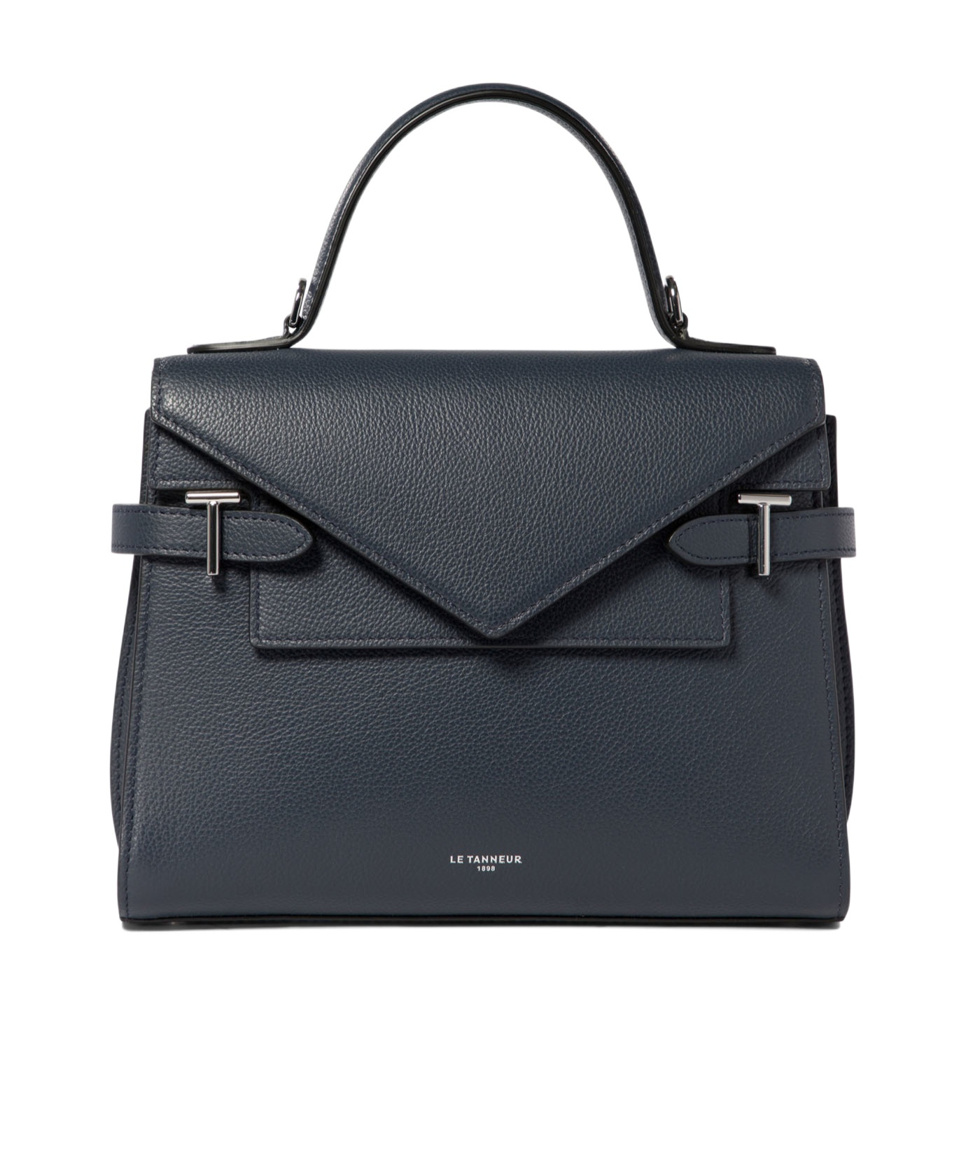 Le Tanneur Medium Grained Leather Double Flap Tote