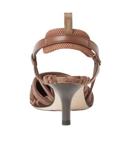 Fendi Colibrì Lite Slingbacks In Ff Fabric In Brown