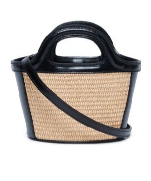 Marni Tropicallia Logo-embroidered Bucket Bag In Nude