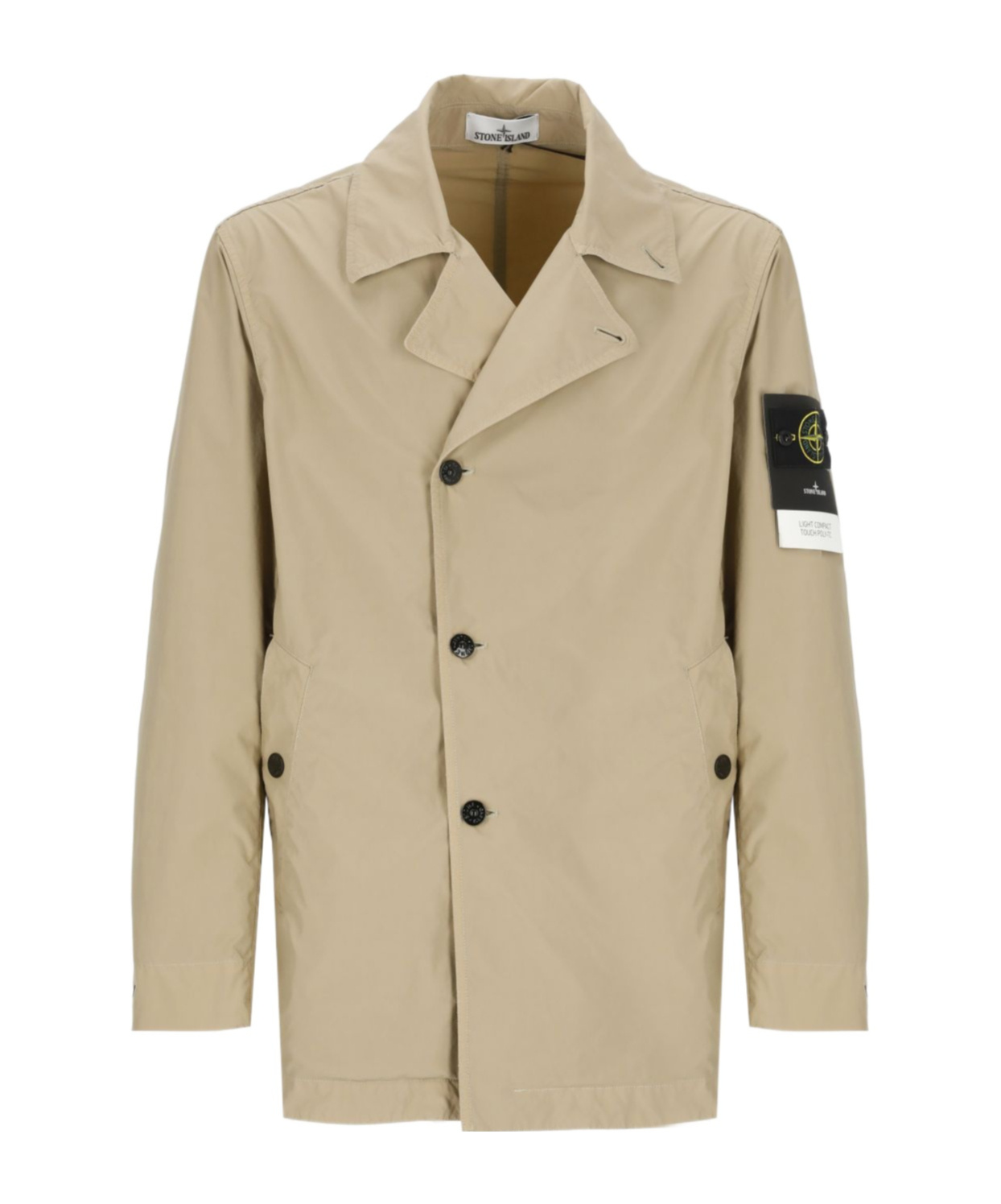 Stone Island Long Sleeve Windbreaker Jacket In Beige