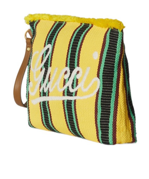 Gucci Large Embroidered Canvas Pouch