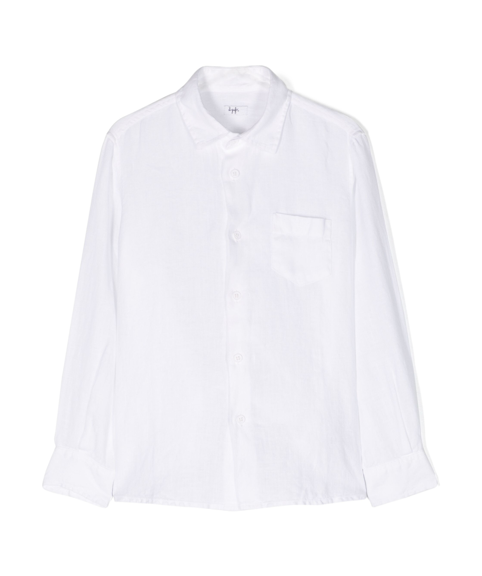 Il Gufo White Linen Shirt With Pocket In White