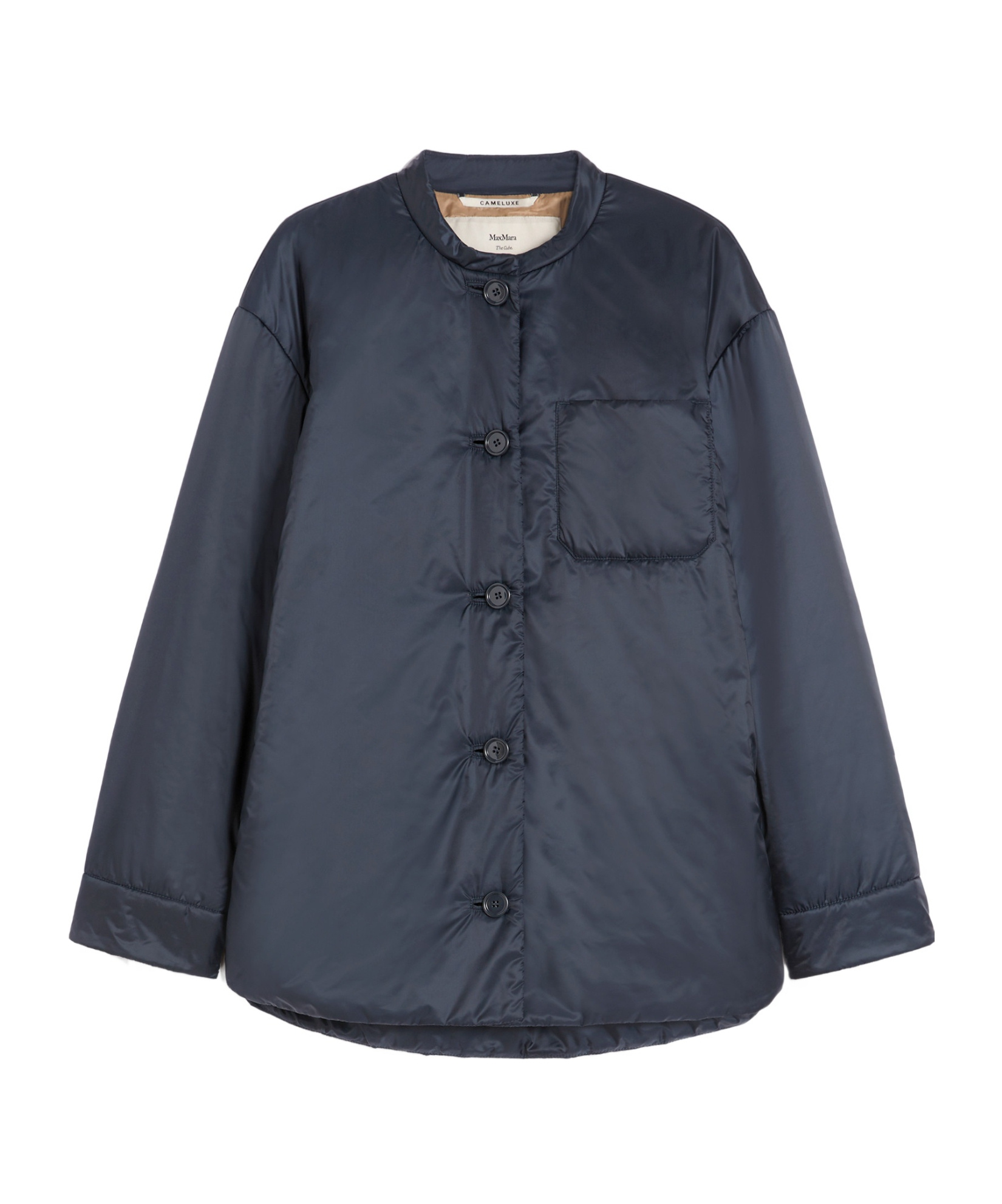 Max Mara Padded Shirt Jacket In Water-repellent Canvas In Blue