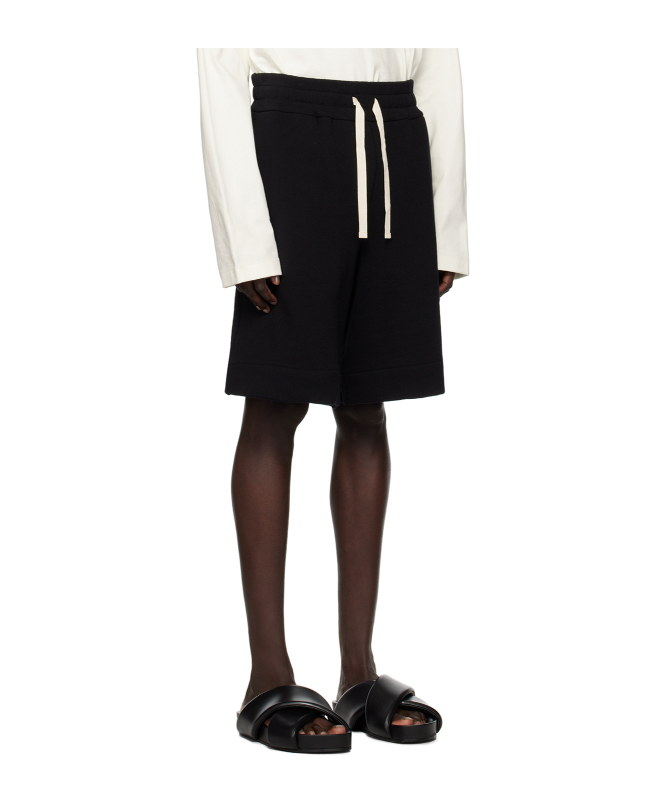 Jil Sander Drawstring Type Waist Shorts In Black