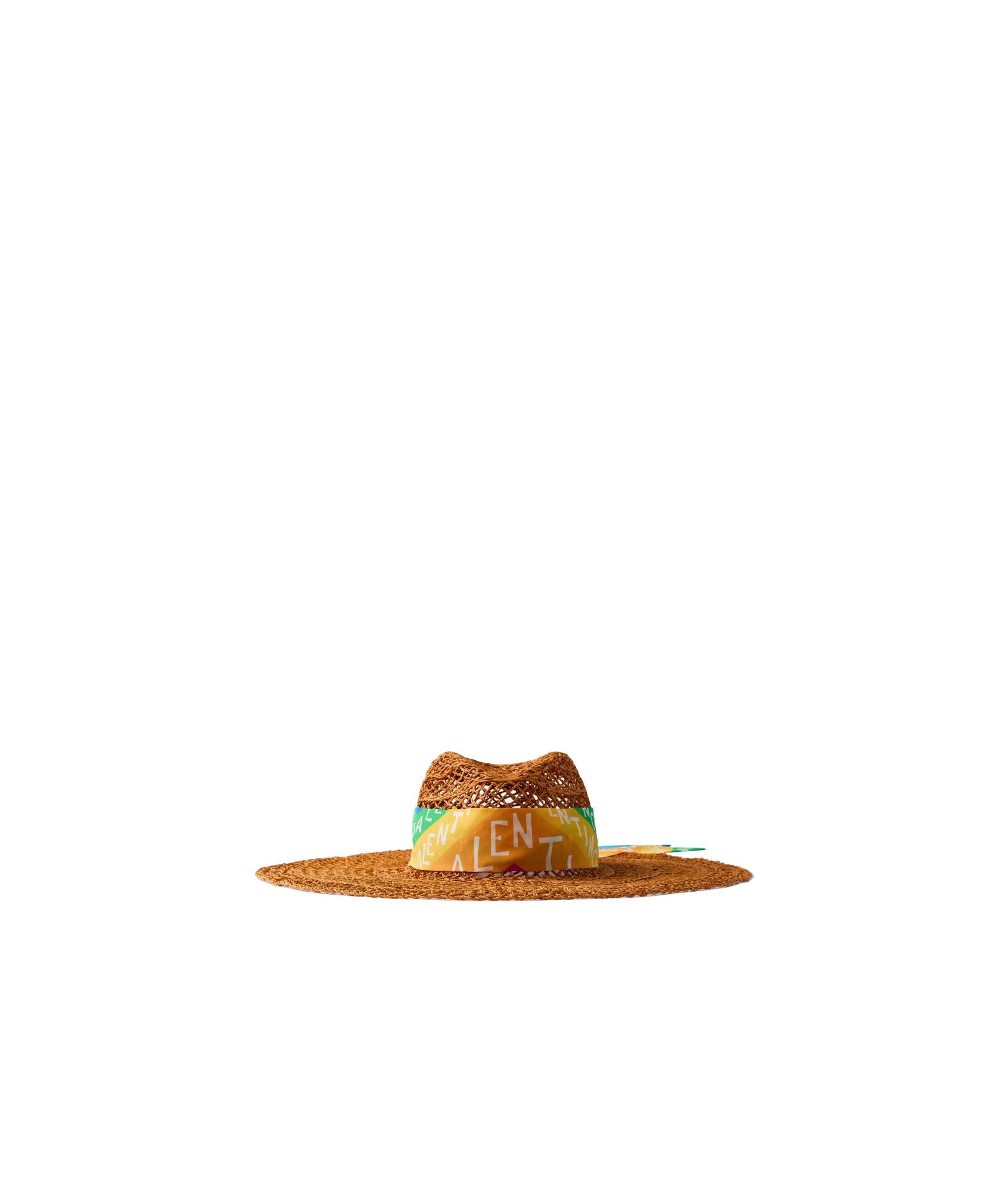 Valentino Scarf-detailed Wide-brim Sun Hat In Multi-color