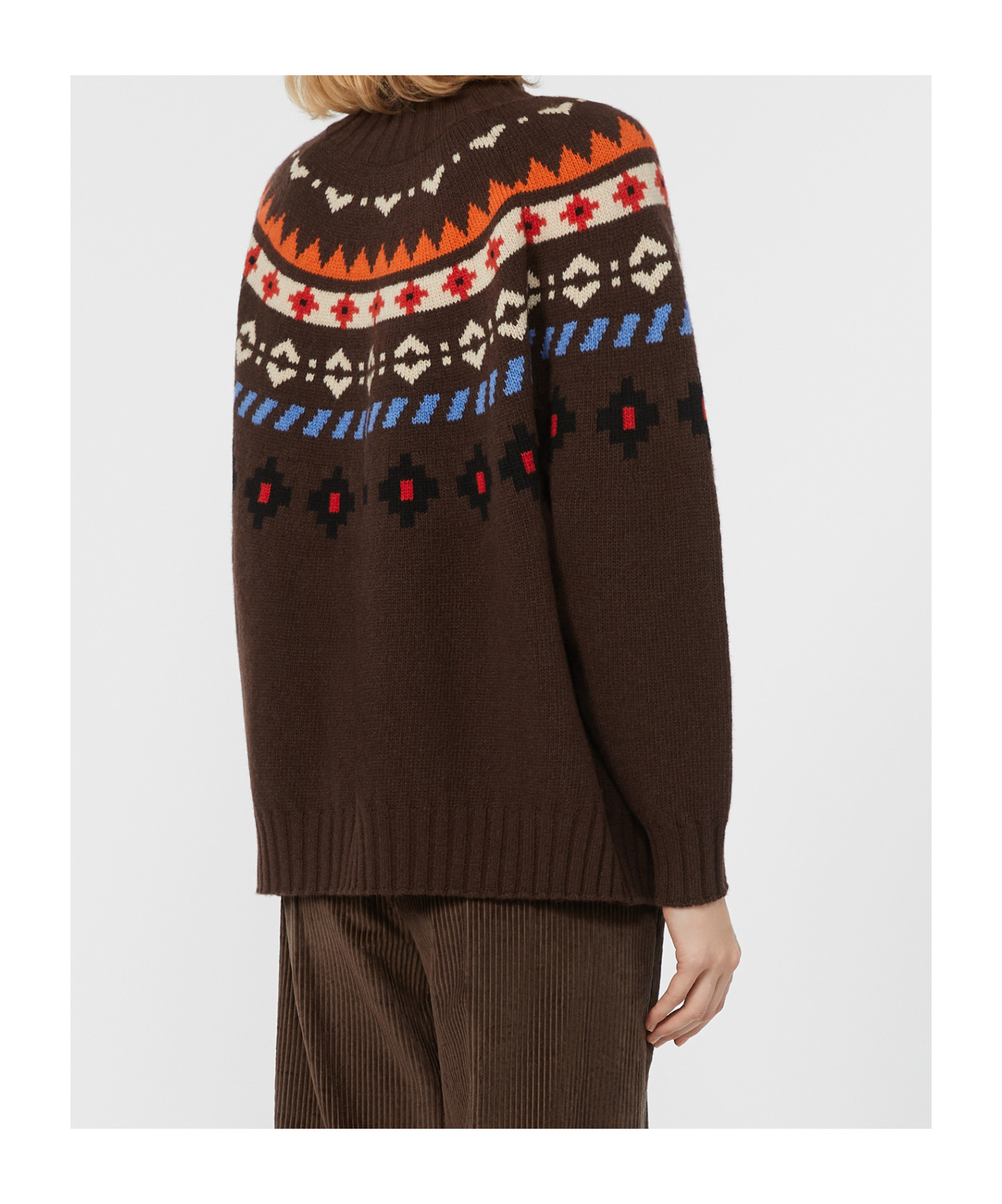 Weekend Max Mara Wool Jacquard Jumper In Brown
