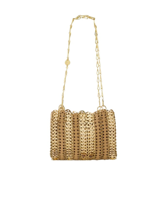 Rabanne Logo Shoulder Bag In Brown