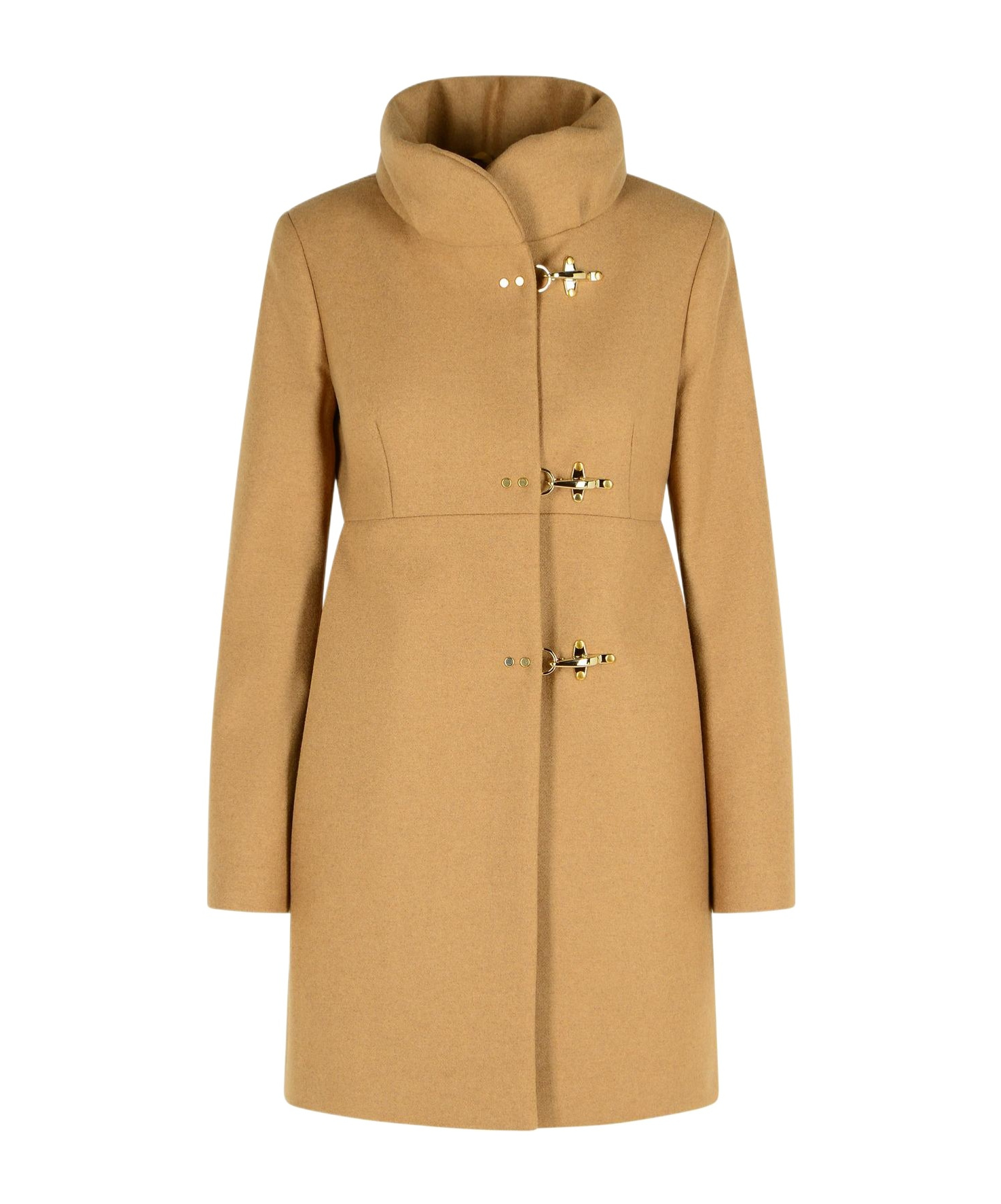 Fay Hook-closure Wool Coat In Brown