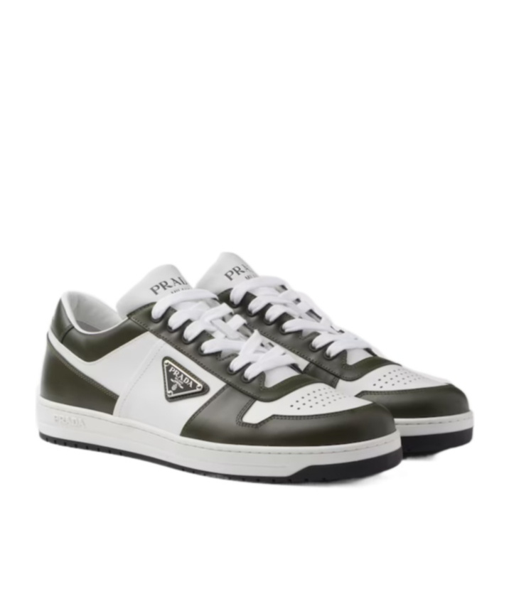 Prada Leather Sneakers Downtown Two-tone In White