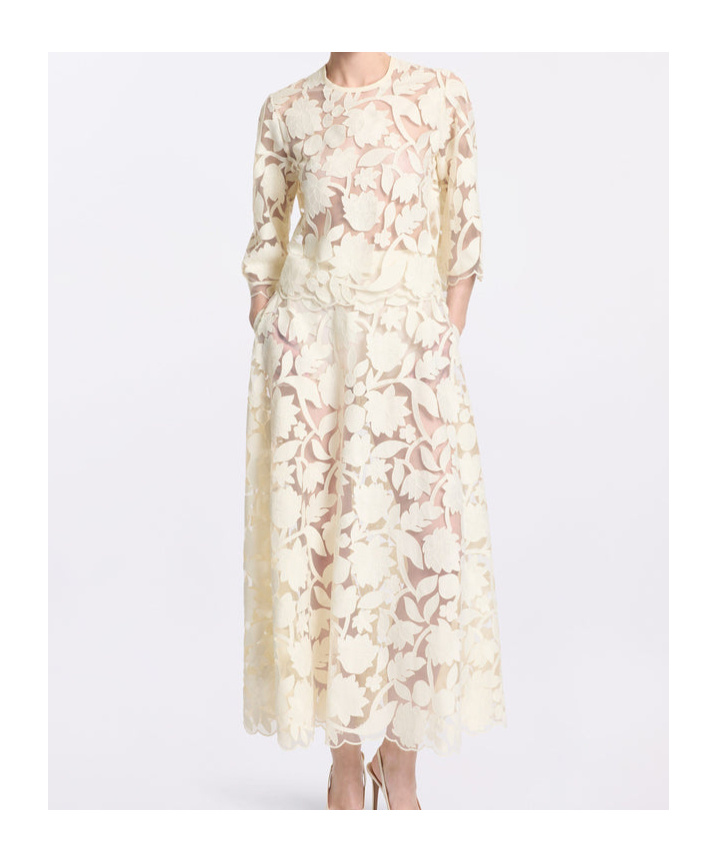 Shop Elie Saab Tulle-embroidered Blouse In White