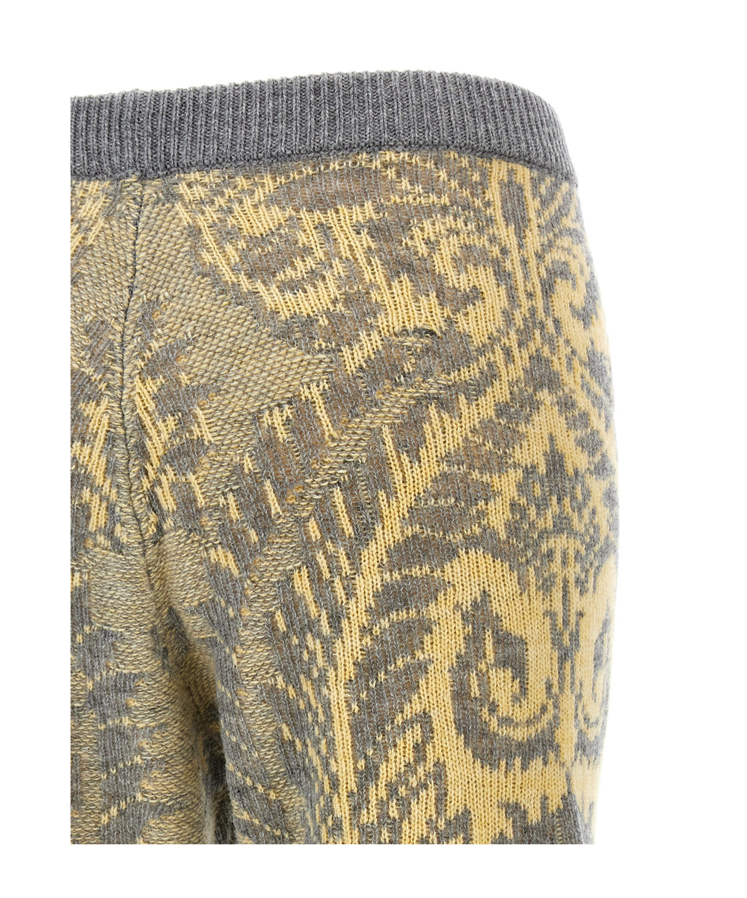 Shop Etro Paisley Intarsia Flared Trousers In Nude