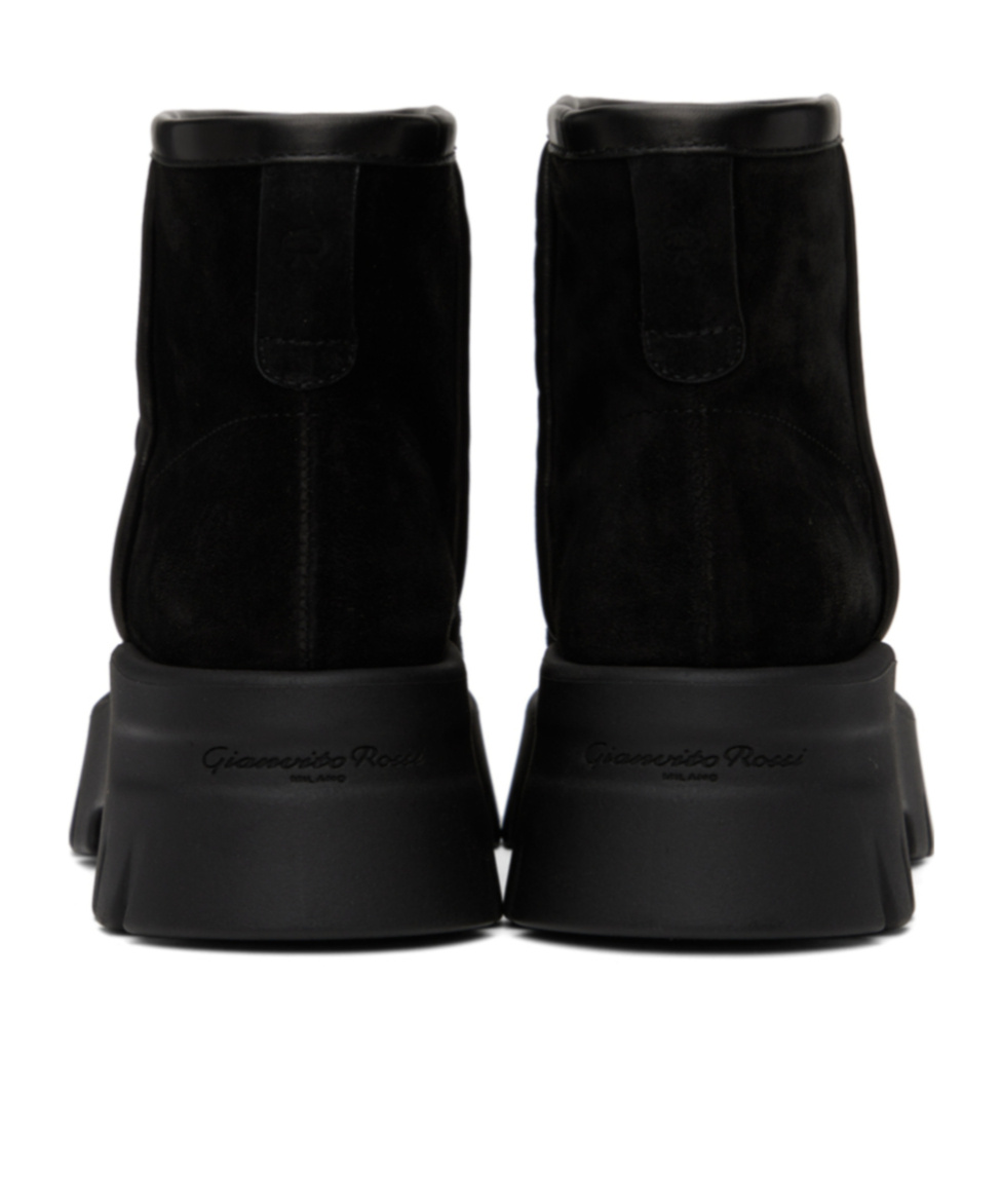 Shop Gianvito Rossi Round Head Thick Sole Short Boots In Black