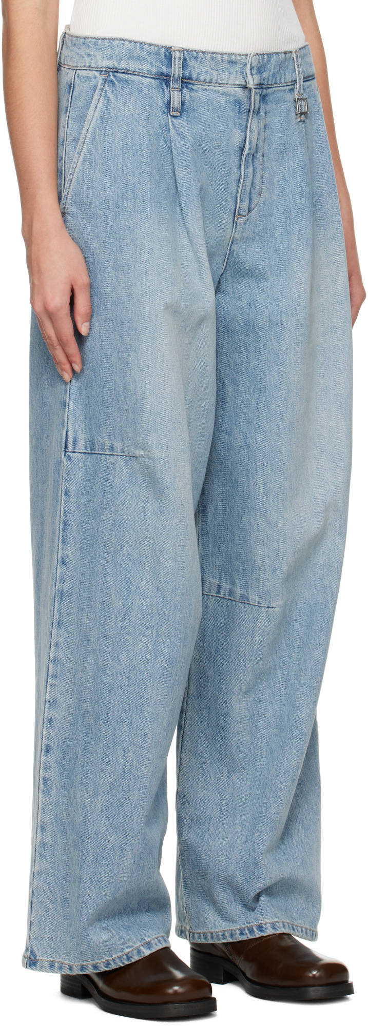 Shop Wooyoungmi Wide-leg Jeans In Blue