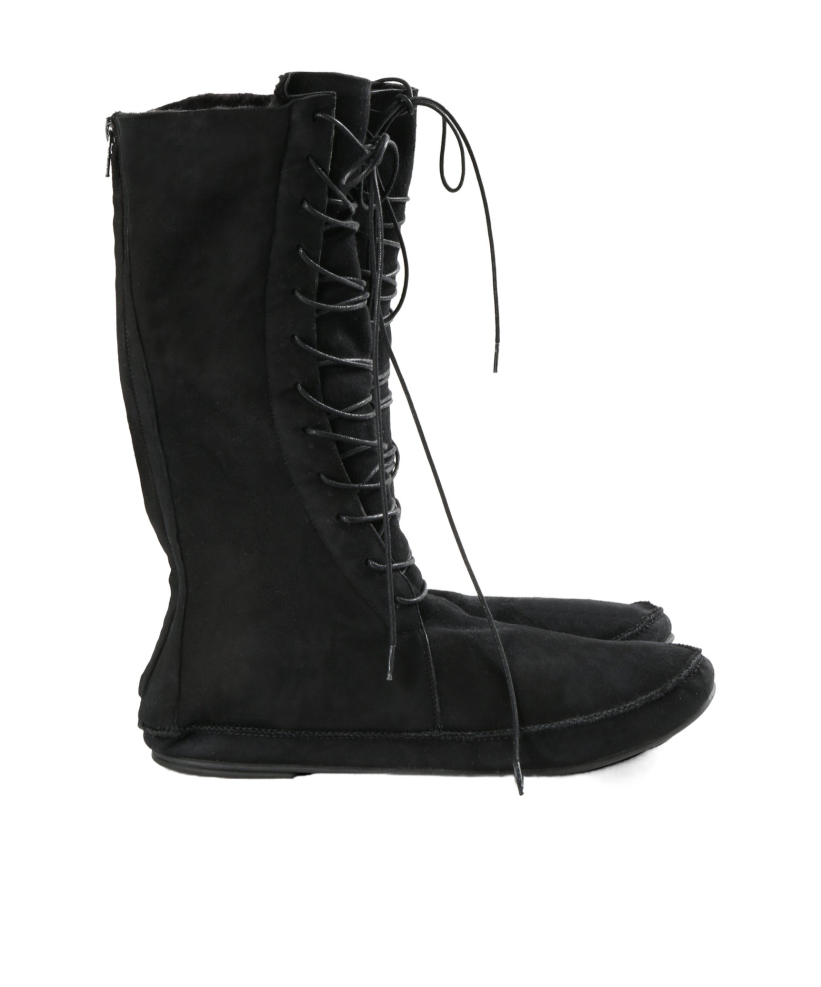 The Row Tyler Suede Lace-up Boots In Black