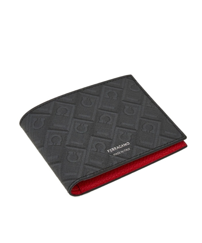 Ferragamo Double-fold Wallet In Black