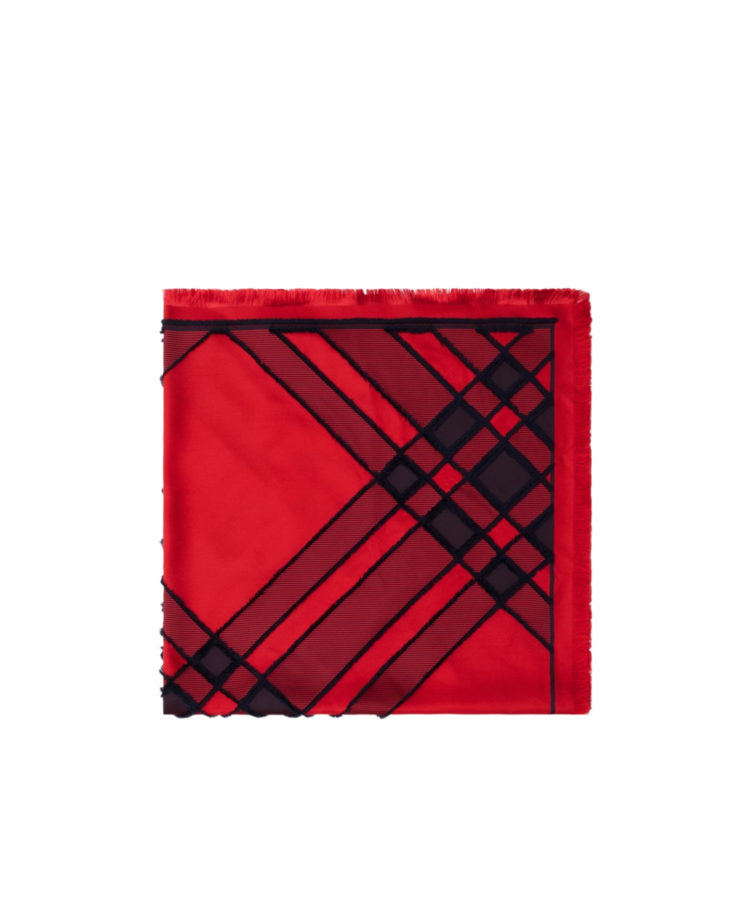 Burberry Check Silk Blend Scarf In Red