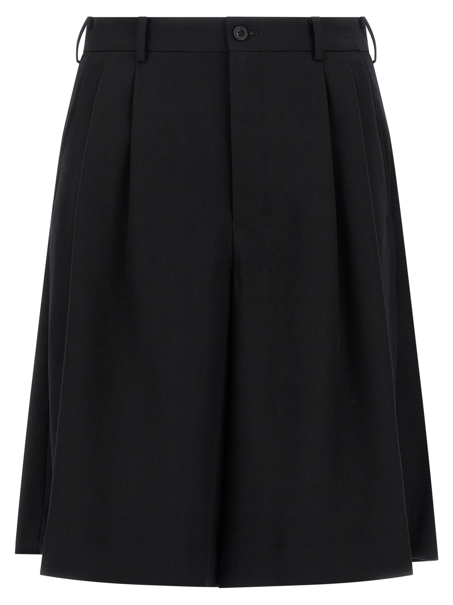 Comme Des Garçons Tailored Wool Bermuda Shorts Featuring Pockets In Black