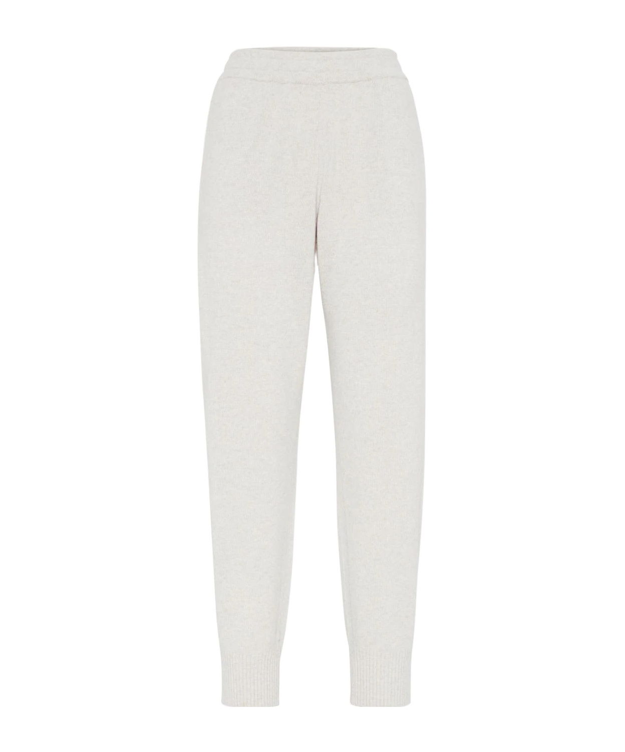 Brunello Cucinelli Relaxed Fit Trousers With Tapered Legs In White