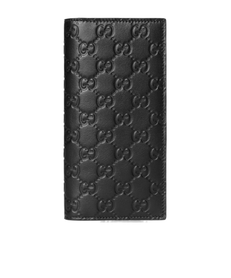Gucci Gg Emblem Long Wallet In Black