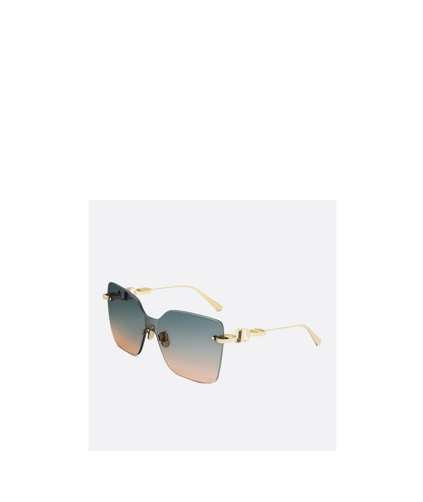 Dior Gradient Turquoise-to-amber Square Sunglasses In Gray