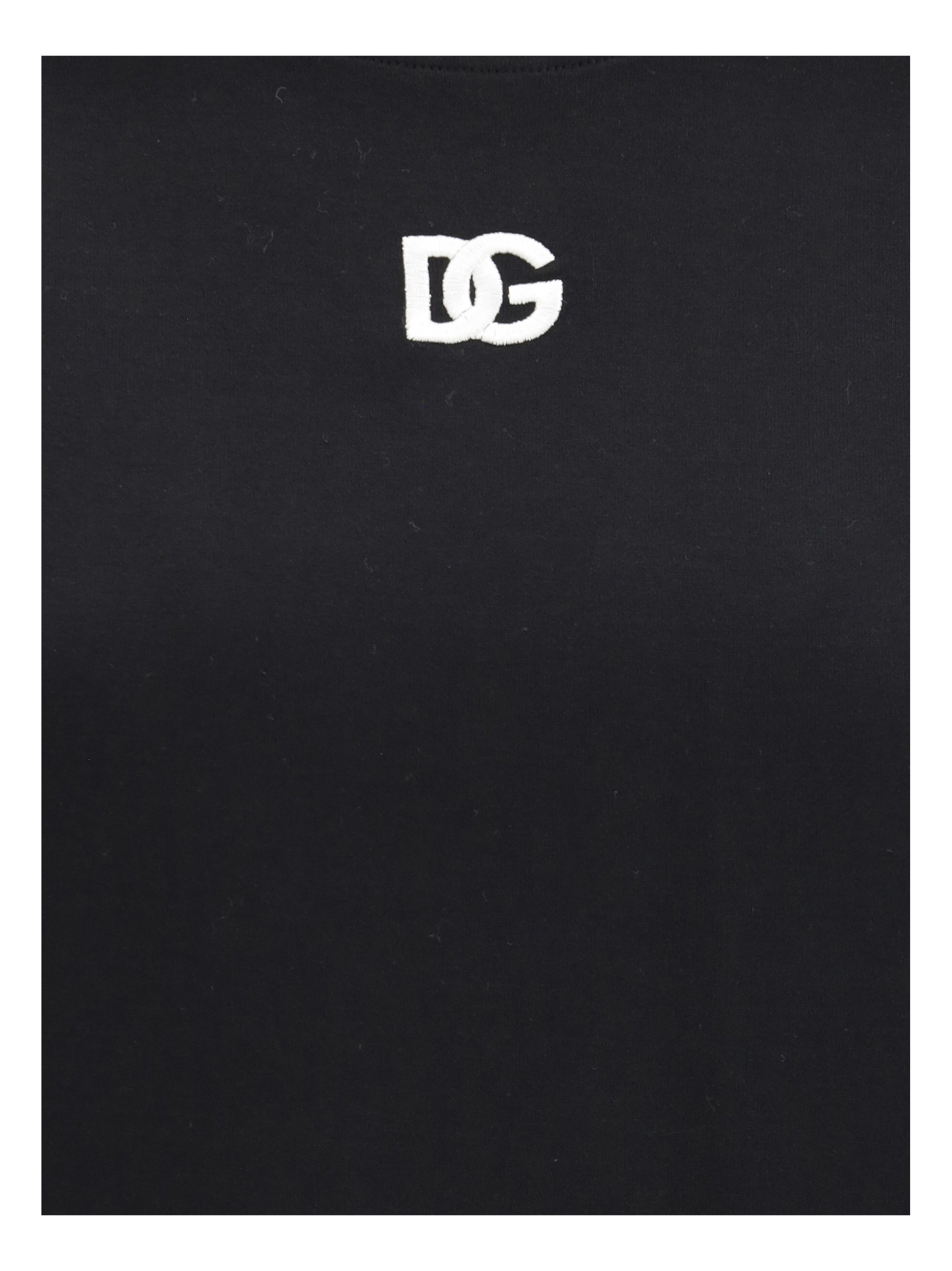 Dolce & Gabbana Black T-shirt With Logo Decorated With Crystals On The Front In Black