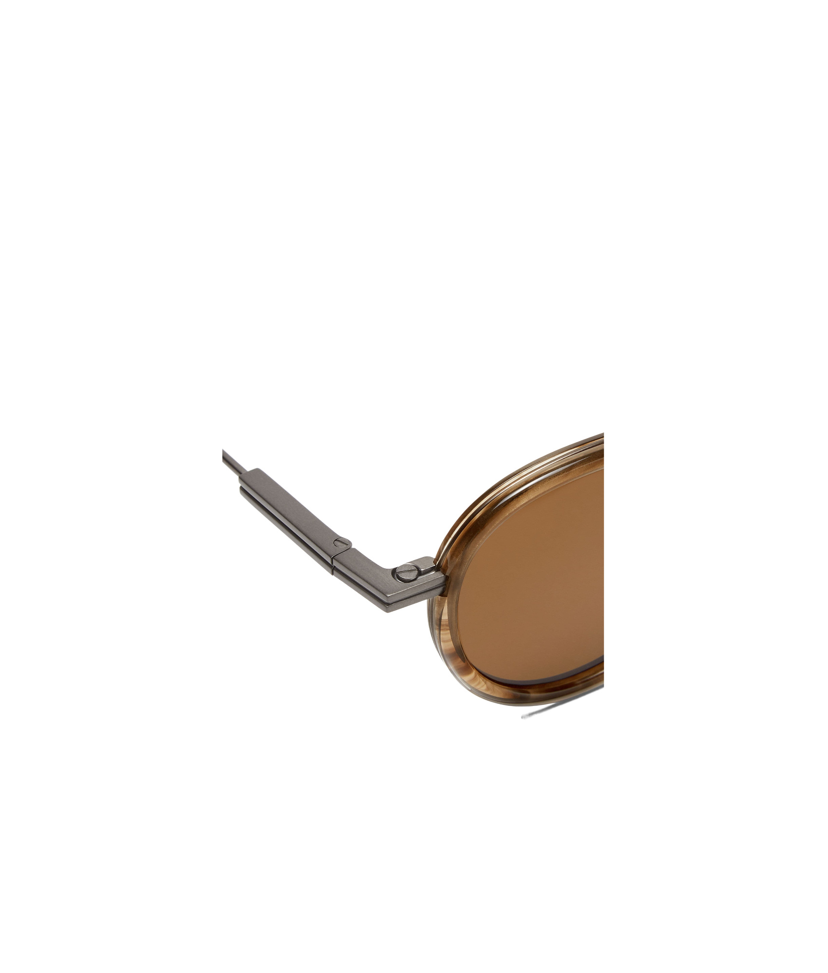 Zegna Striped Havana Titanium And Acetate Sunglasses In Brown