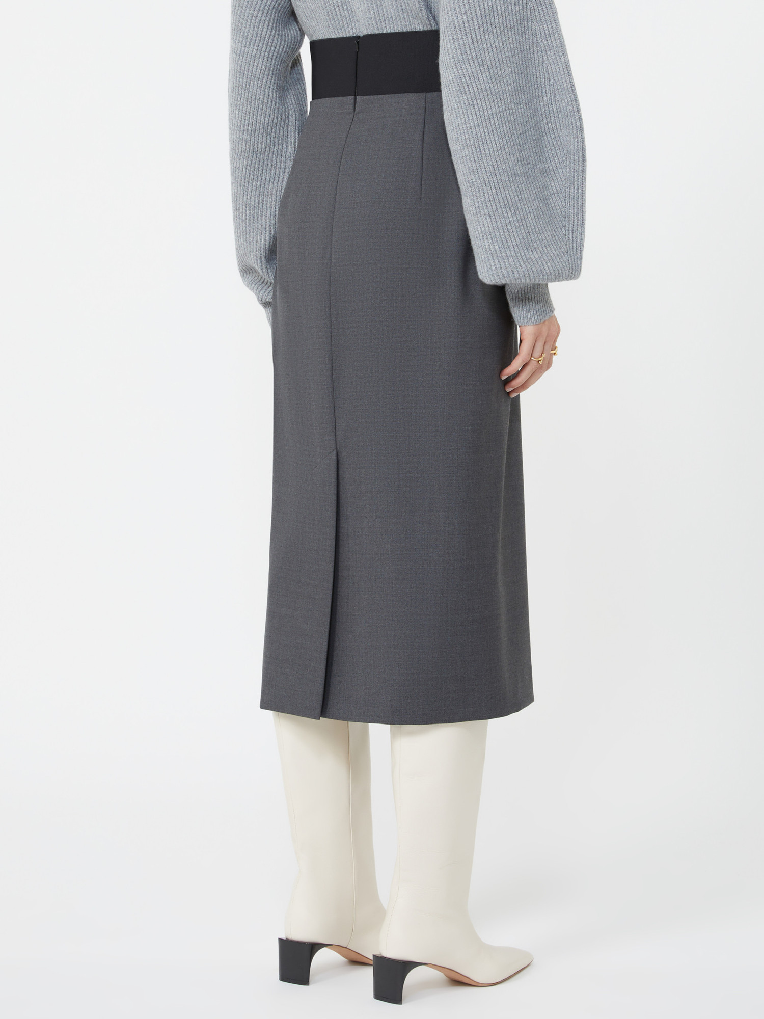 Sportmax Skirt With A High-cut Elasticated Waist In Black