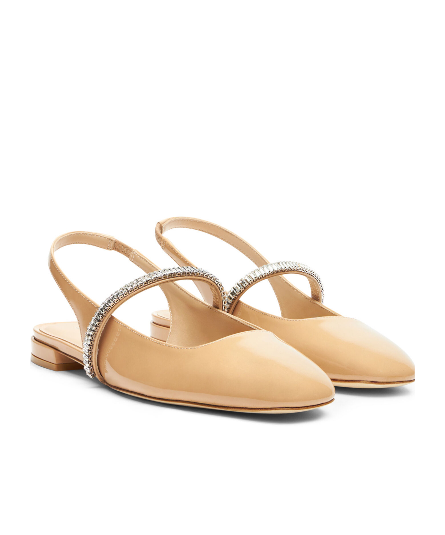 Stuart Weitzman Stefanie Open-heeled Flats In Nude