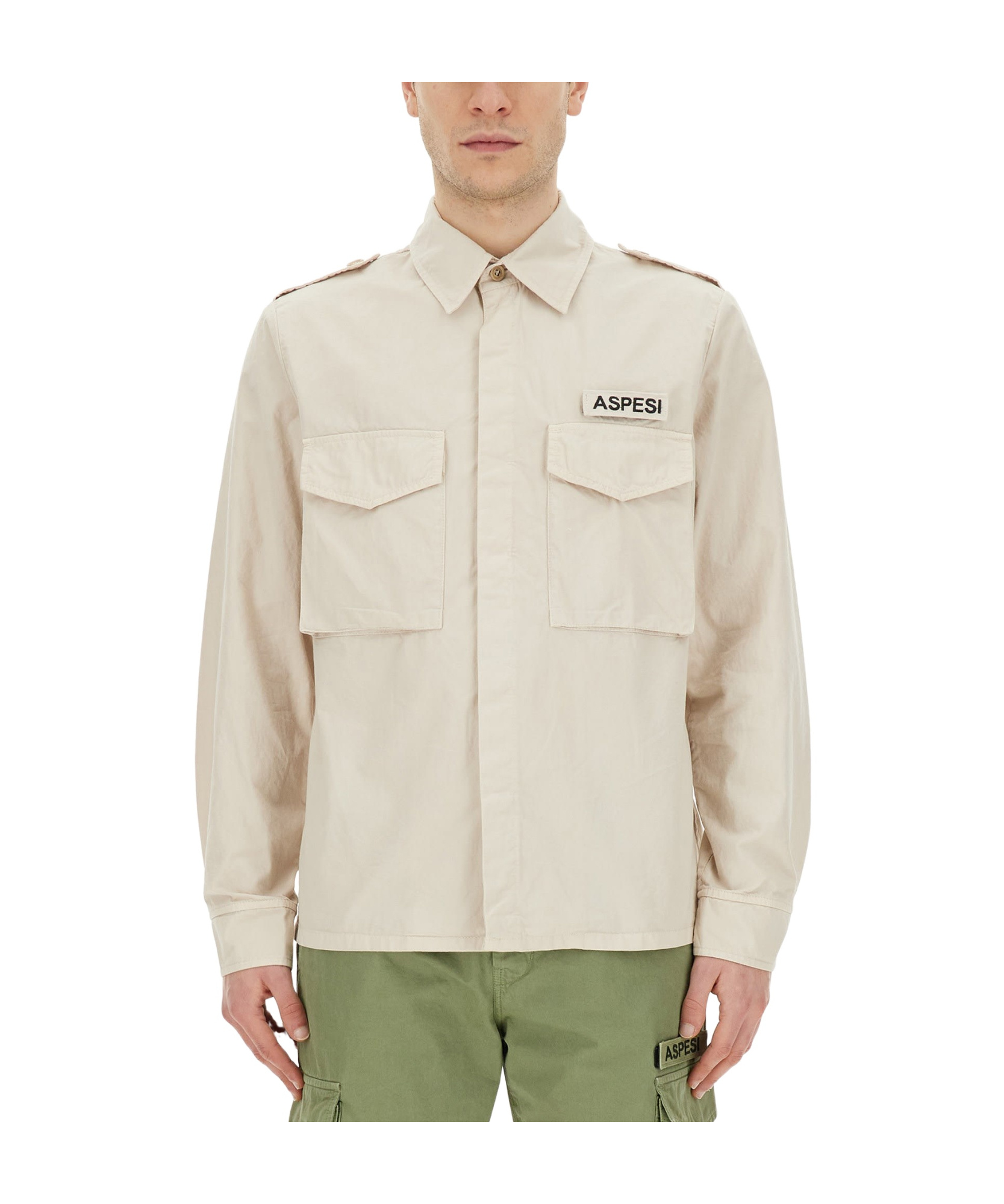 Aspesi Camicia Field Shirt In Tela Di Cotone - Naturale In White