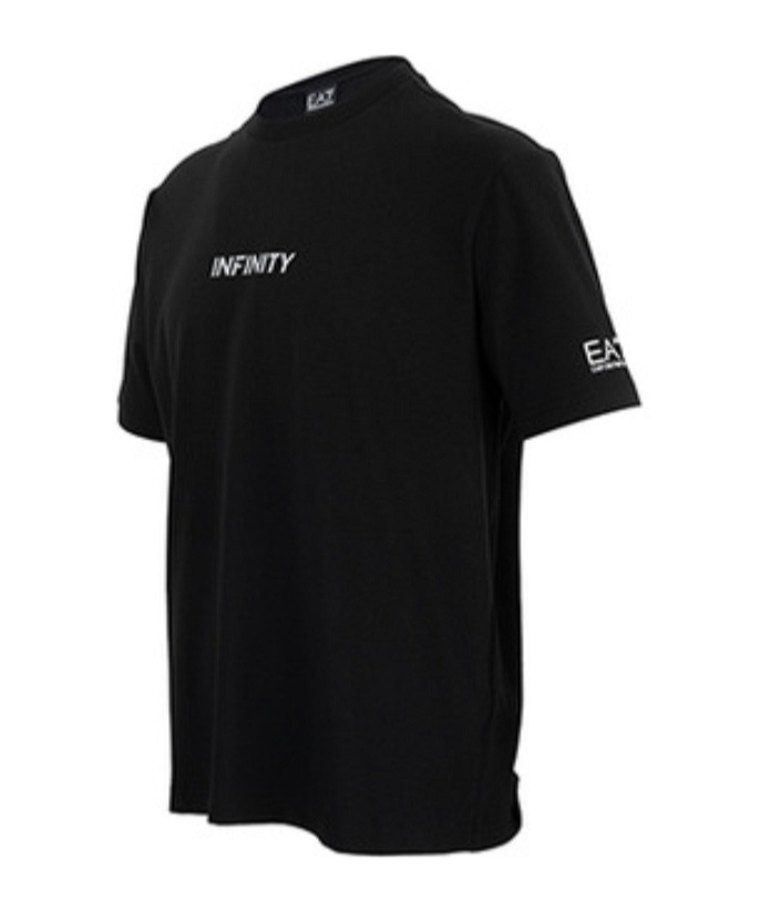 Ea7 Logo-print Cotton-blend T-shirt In Black