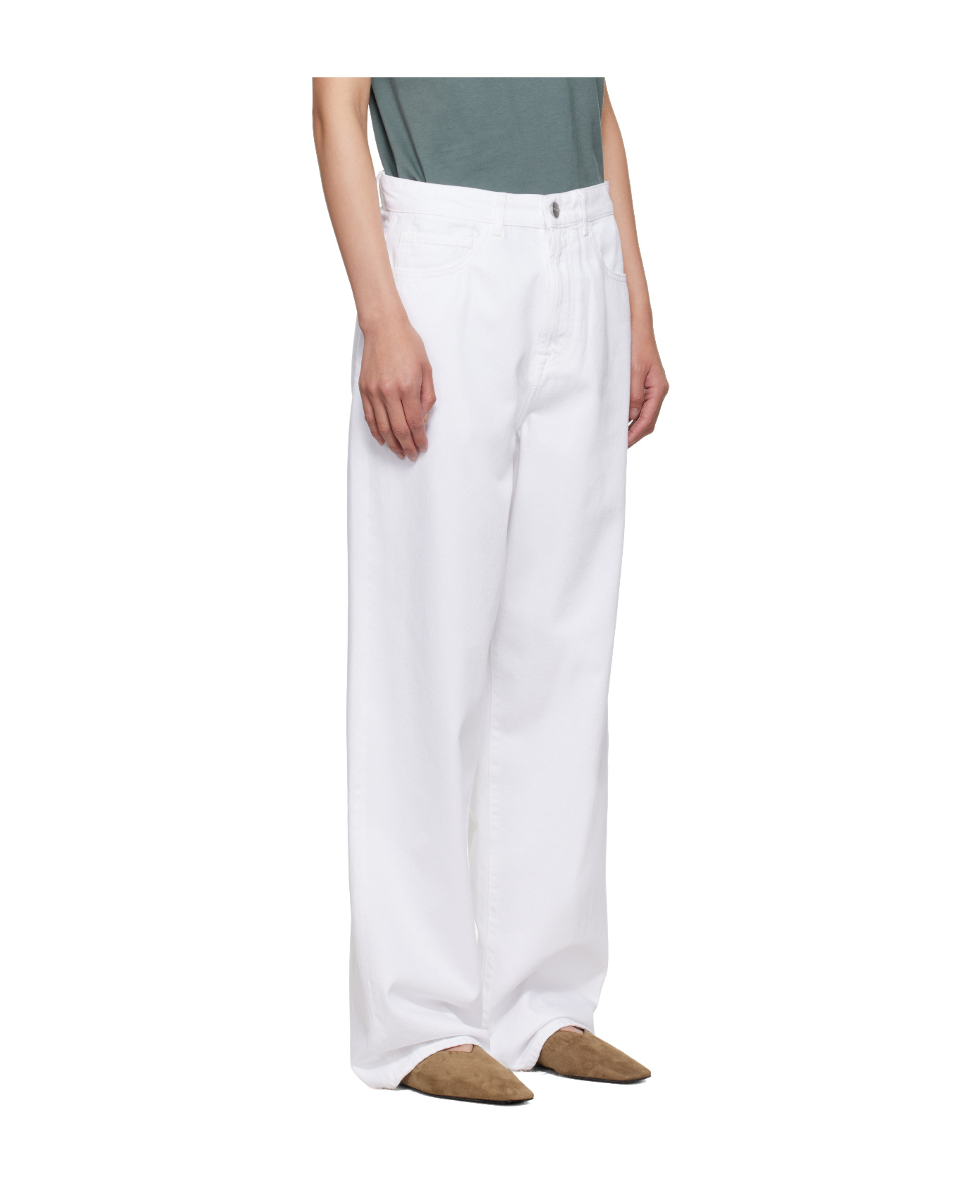 Rohe Low-rise Wide-leg Jeans In White