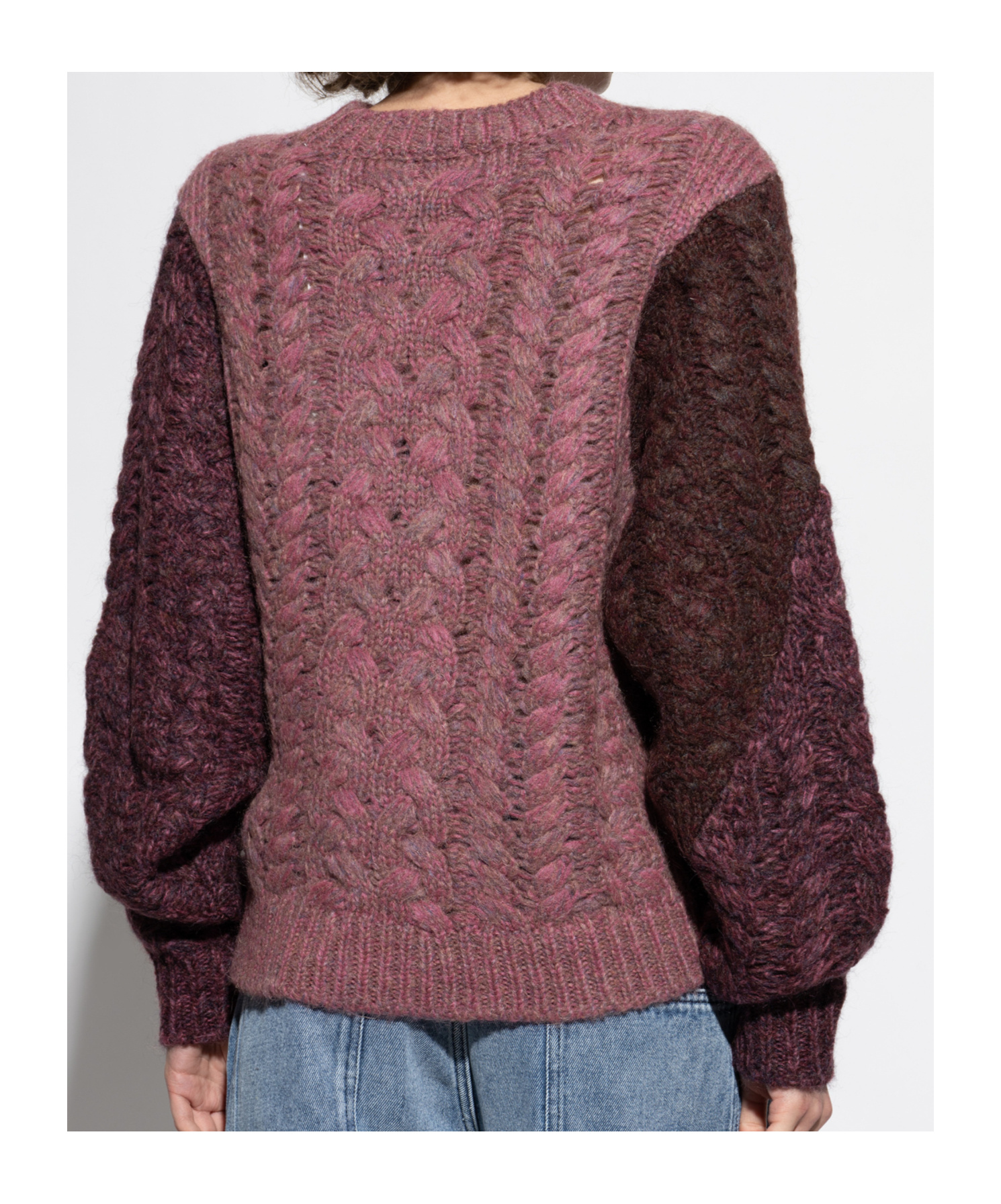 Isabel Marant Étoile Cable-knit Patchwork Sweater In Pink