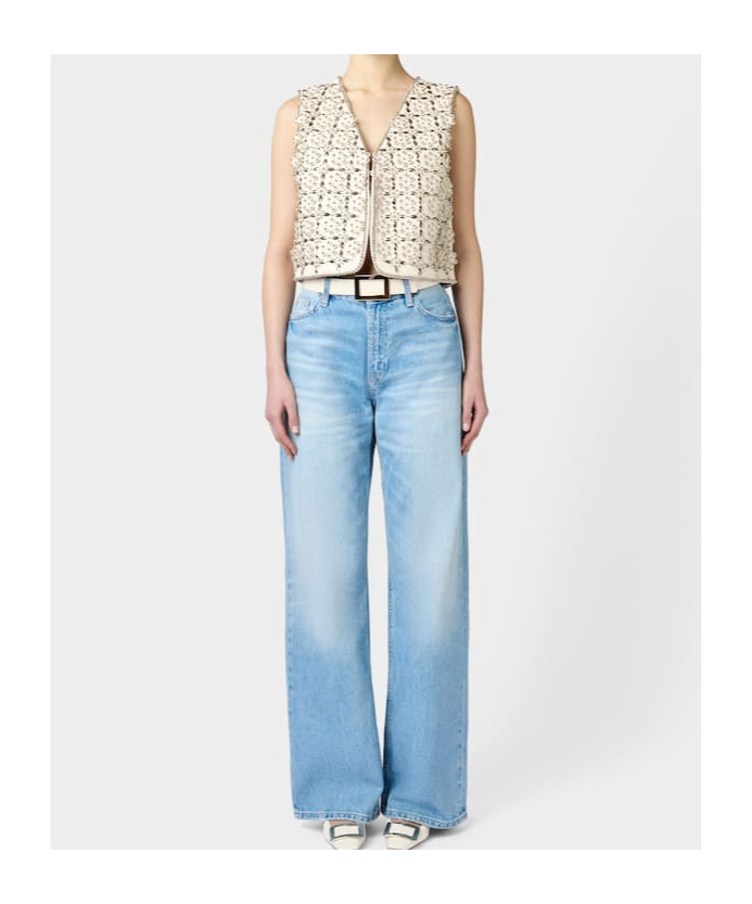 Roger Vivier Waistcoat In Leather In Off White