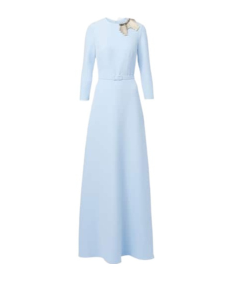 Safiyaa London Embellished Crêpe Gown In Blue