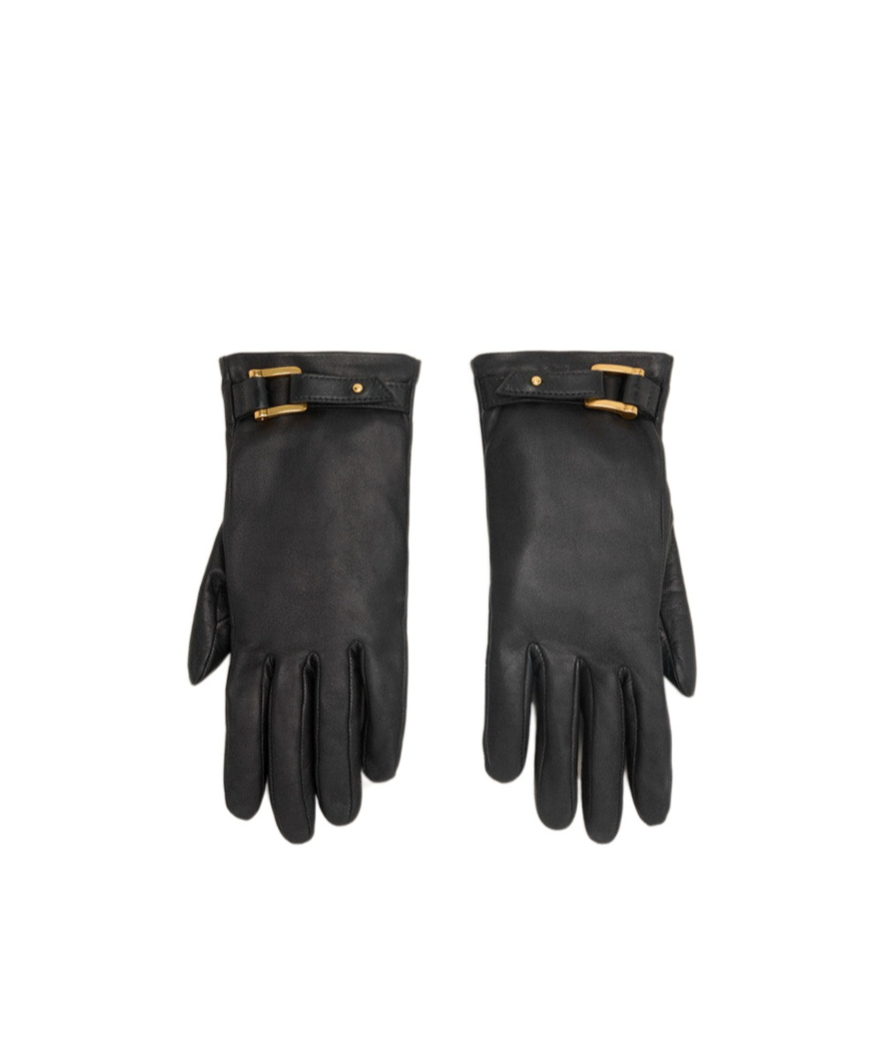 Ami Alexandre Mattiussi Ami Paris Strap Detail Gloves In Black